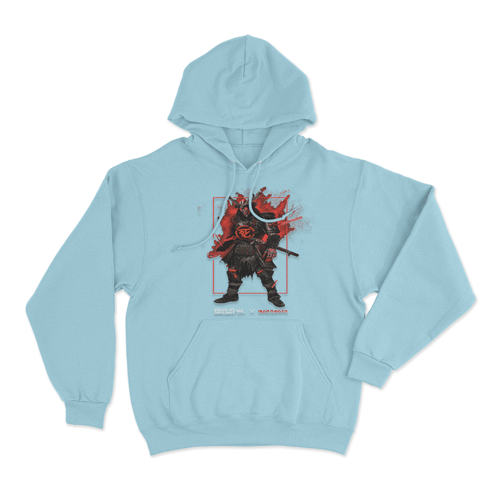 Dead by Daylight x Iron Maiden Samurai Eddie Unisex Hoodie Sky Blue Dead by Daylight x Iron Maiden Samurai Eddie Unisex Hoodie Sky Blue 1