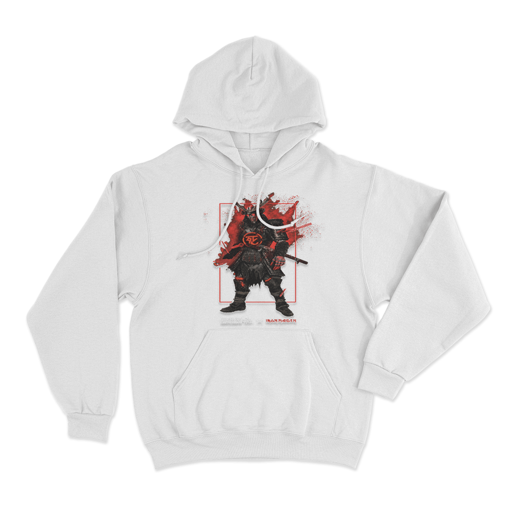 Dead by Daylight x Iron Maiden Samurai Eddie Unisex Hoodie White Dead by Daylight x Iron Maiden Samurai Eddie Unisex Hoodie White 1